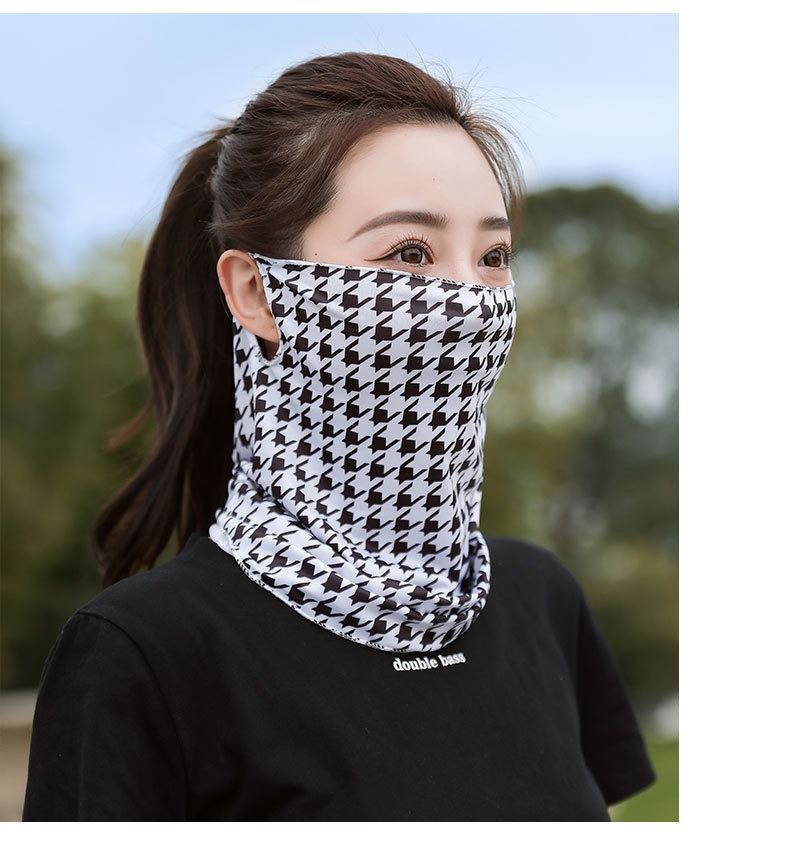 2pcs Ear-Hook UV Protection Face Mask - Ice Silk Breathable Neck Gaiter for Cycling, Summer Outdoor Sports, Unisex Sun Shield