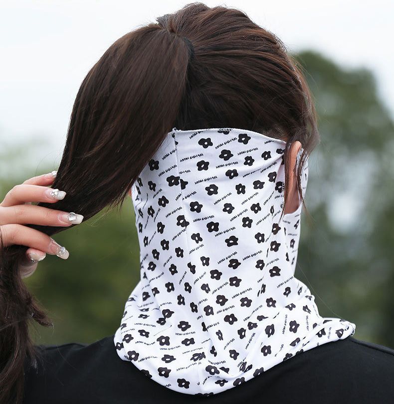 2pcs Ear-Hook UV Protection Face Mask - Ice Silk Breathable Neck Gaiter for Cycling, Summer Outdoor Sports, Unisex Sun Shield