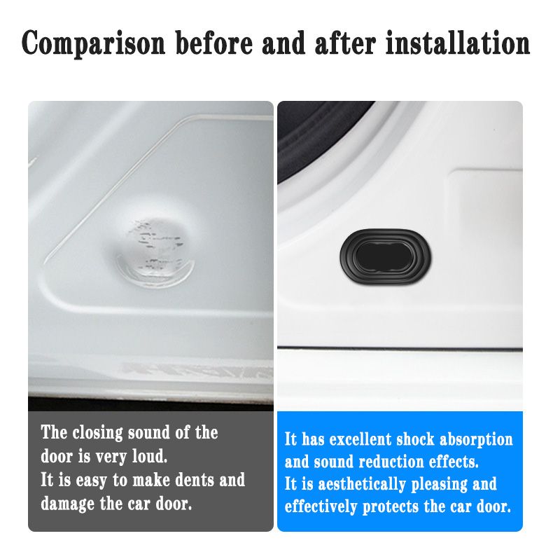 10PCS Automotive Silicone Shock-Absorbing Buffer Pads - Car Door Anti-Vibration Noise Reduction Strips, Impact-Resistant Adhesive for Quiet Closing