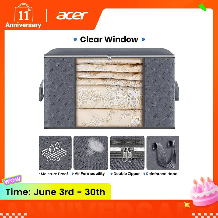 Foldable Storage Bag Portable Clothes Organizer Tidy Pouch Suitcase Non-woven Home Storage Box Quilt Storage Container Bag Box