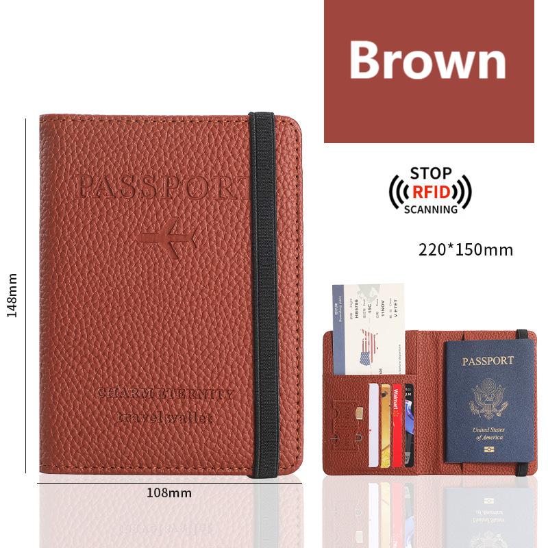 PU leather passport holder with RFID, multi-card slots, multi-functional passport cover, document case, passport sleeve