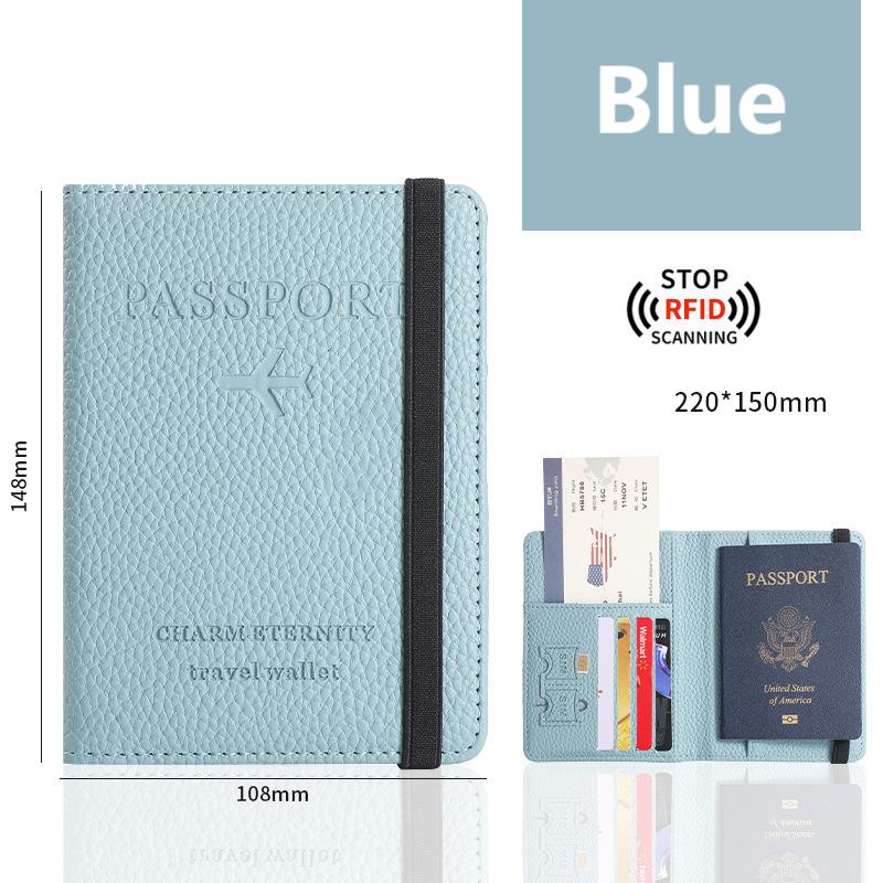 PU leather passport holder with RFID, multi-card slots, multi-functional passport cover, document case, passport sleeve