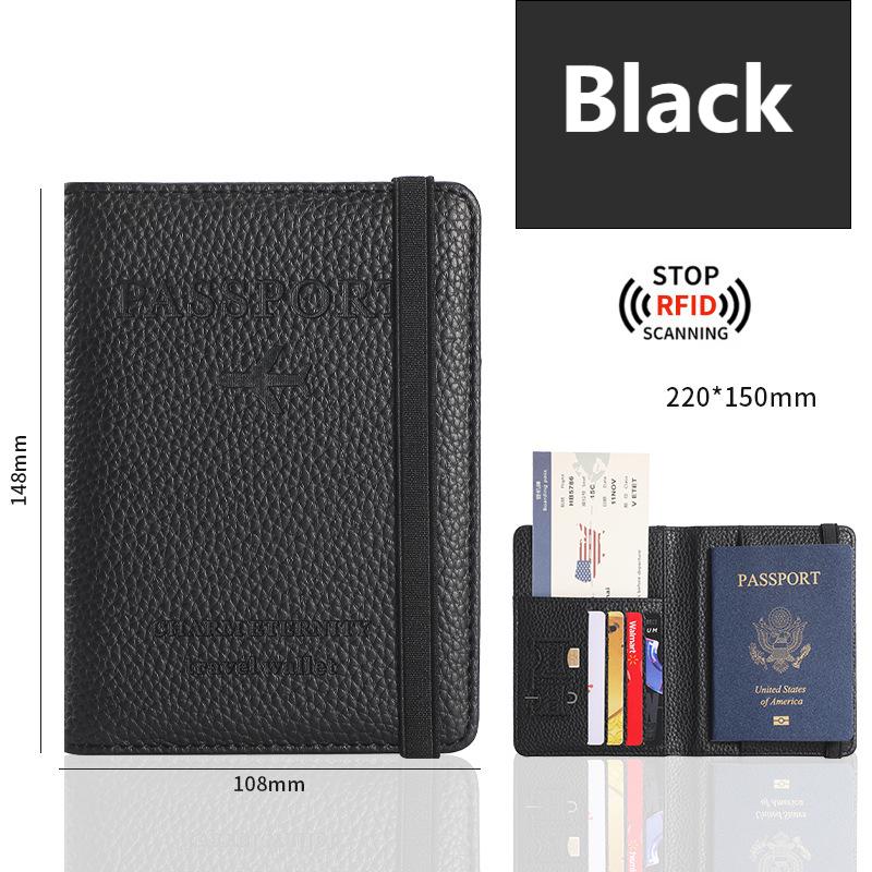 PU leather passport holder with RFID, multi-card slots, multi-functional passport cover, document case, passport sleeve
