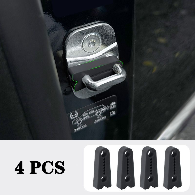 4PCS Automotive Silicone Shock-Absorbing Buffer Pads - Car Door Anti-Vibration Noise Reduction Strips, Impact-Resistant Adhesive for Quiet Closing