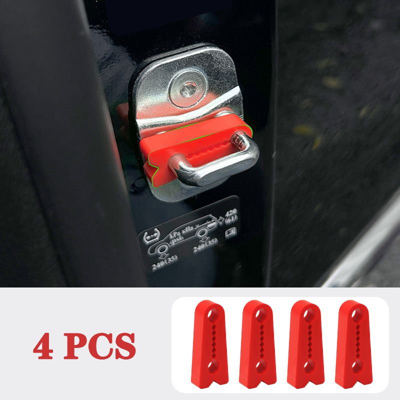4PCS Automotive Silicone Shock-Absorbing Buffer Pads - Car Door Anti-Vibration Noise Reduction Strips, Impact-Resistant Adhesive for Quiet Closing