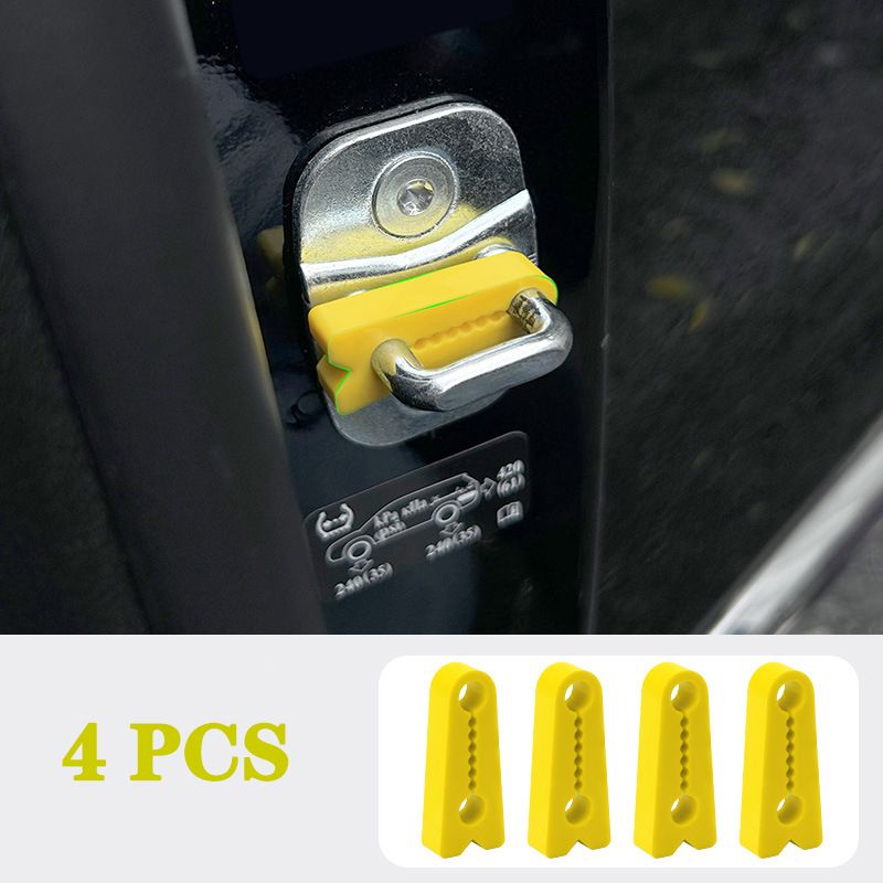 4PCS Automotive Silicone Shock-Absorbing Buffer Pads - Car Door Anti-Vibration Noise Reduction Strips, Impact-Resistant Adhesive for Quiet Closing