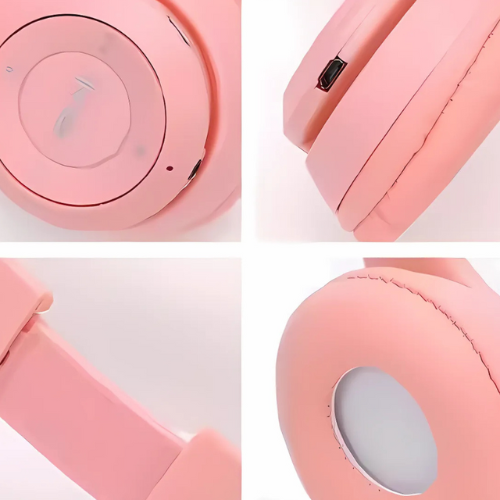 Cute Cat Ear Wireless Bluetooth Headphones – Foldable & Stylish