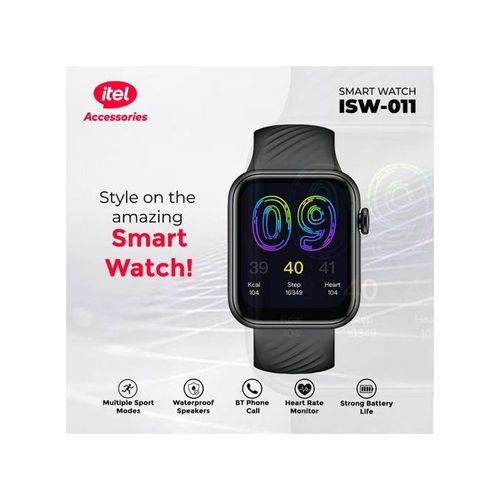 ITEL 1.83'' Sones Smart Watch Native Storm Black - ISW - 011