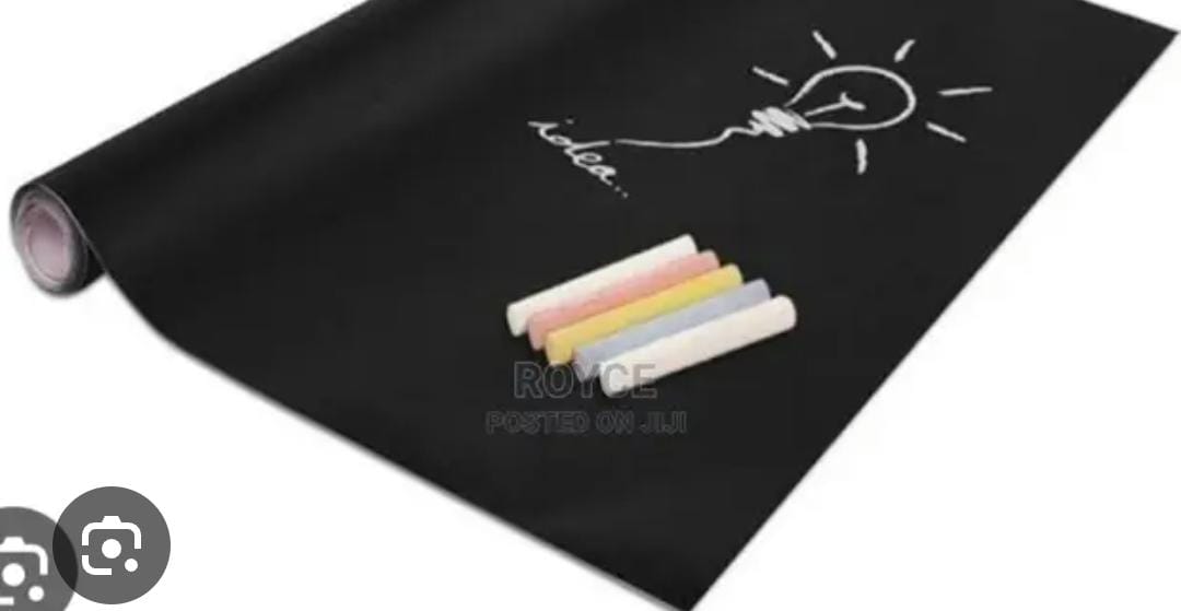 ADHESIVE BLACK BOARD PAPER WITH 5 CHALKS CHALKBOARD WALLPAPER STICK AND PEEL: CLASSROOM CHALK BOARD PAINT SELF ADHESIVE WALL PAPER REMOVABLE BLACKBOARD STICKERS CONTACT PAPER SELF ADHESIVE DRY ERASE