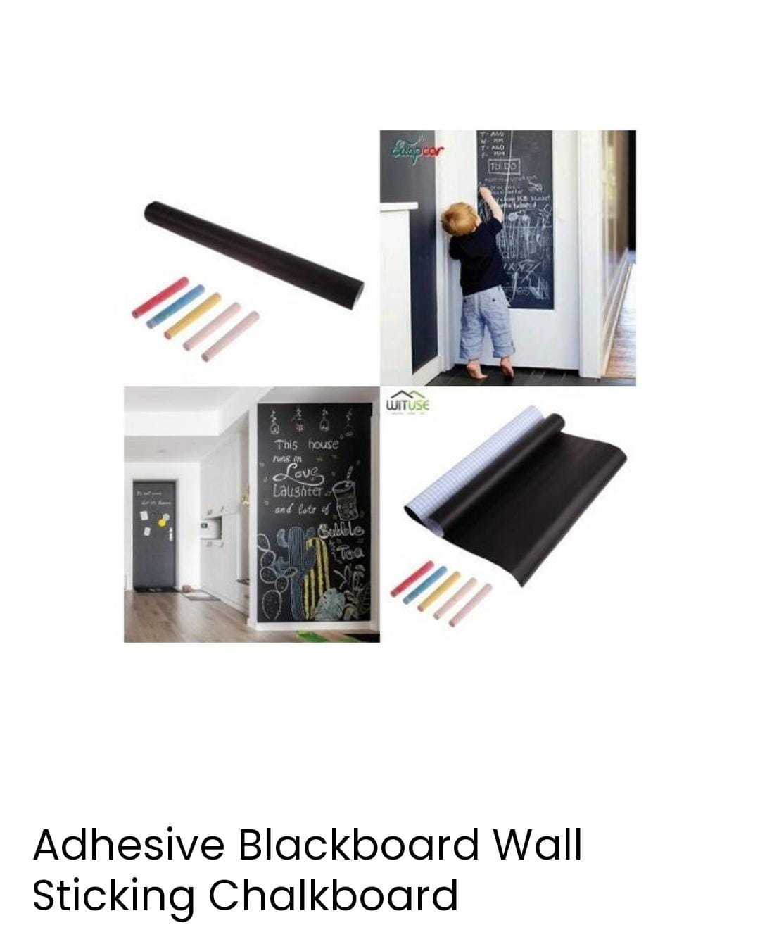 ADHESIVE BLACK BOARD PAPER WITH 5 CHALKS CHALKBOARD WALLPAPER STICK AND PEEL: CLASSROOM CHALK BOARD PAINT SELF ADHESIVE WALL PAPER REMOVABLE BLACKBOARD STICKERS CONTACT PAPER SELF ADHESIVE DRY ERASE