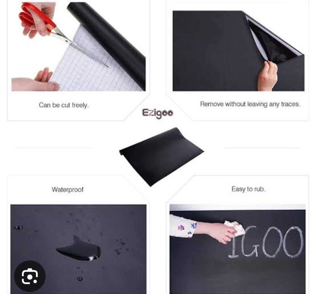 ADHESIVE BLACK BOARD PAPER WITH 5 CHALKS CHALKBOARD WALLPAPER STICK AND PEEL: CLASSROOM CHALK BOARD PAINT SELF ADHESIVE WALL PAPER REMOVABLE BLACKBOARD STICKERS CONTACT PAPER SELF ADHESIVE DRY ERASE