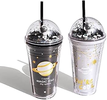 500ML ACRYLIC ASTRONAUT SMOOTHIE CUP DRINKING TUMBLER CUPS WITH LID AND STRAW, LOOK UP ASTRONAUT WATER BOTTLE FOR CHILDREN ADULTS, DOUBLE COVER INSULATED ACRYLIC REUSABLE, TRAVEL MUGS GIFT PARTY KIDS.