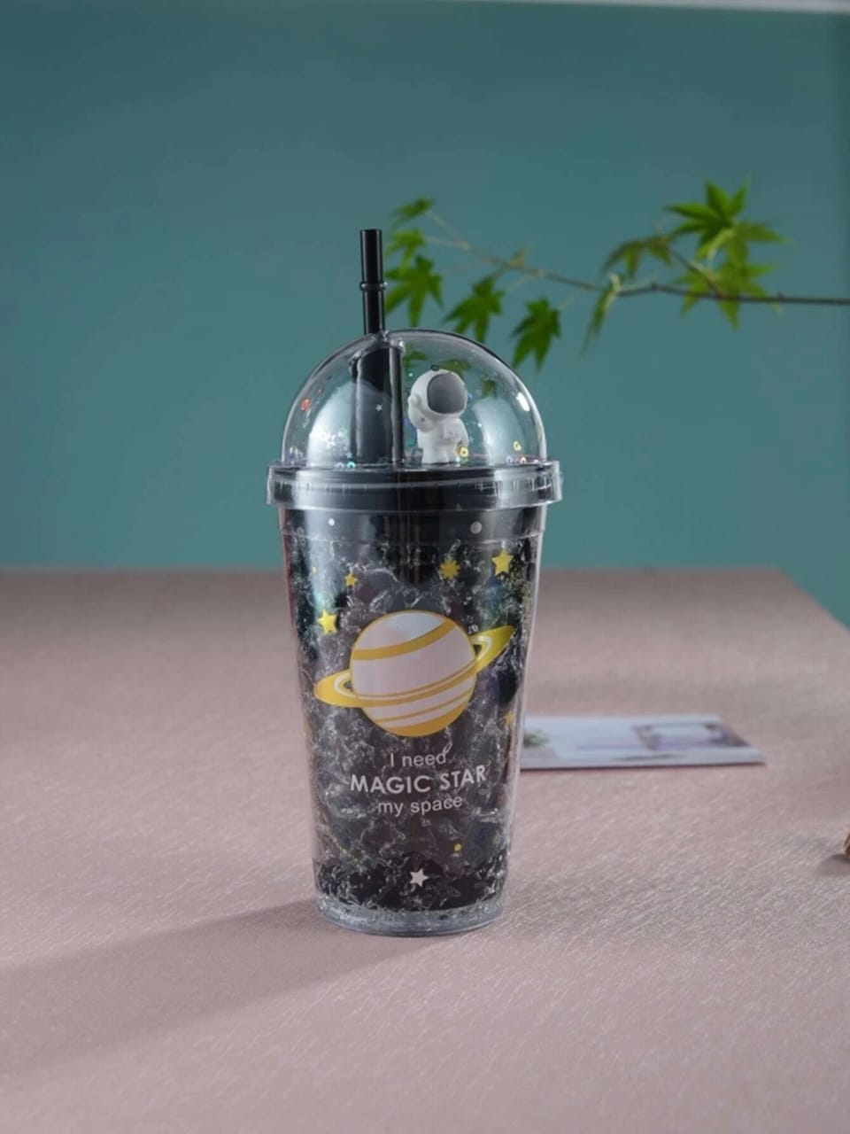 500ML ACRYLIC ASTRONAUT SMOOTHIE CUP DRINKING TUMBLER CUPS WITH LID AND STRAW, LOOK UP ASTRONAUT WATER BOTTLE FOR CHILDREN ADULTS, DOUBLE COVER INSULATED ACRYLIC REUSABLE, TRAVEL MUGS GIFT PARTY KIDS.