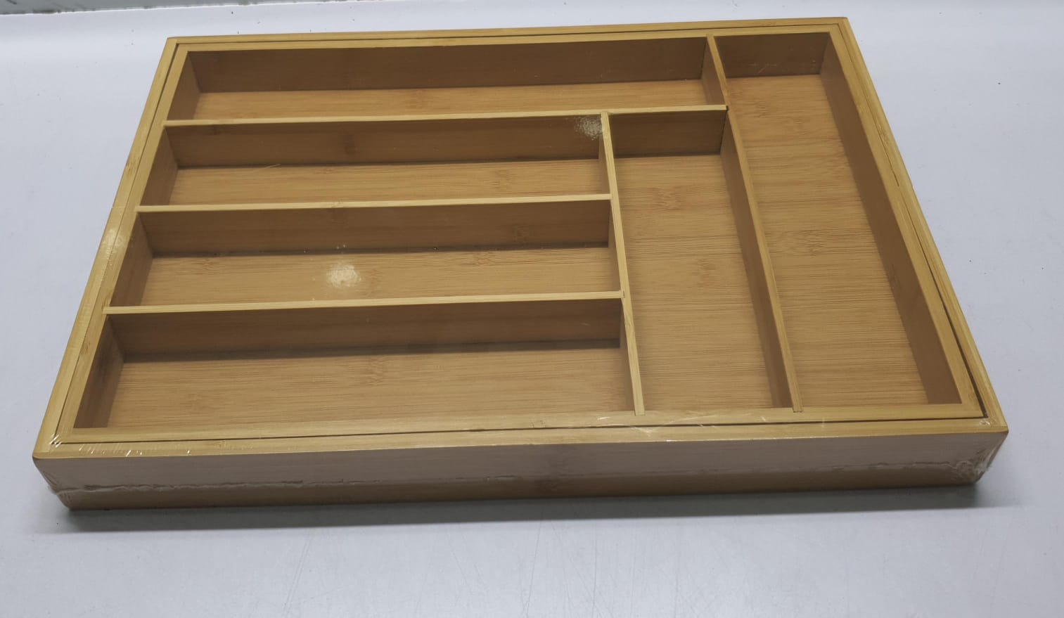 MULTIFUNCTIONAL BIG BAMBOO EXPANDABLE WOODEN CUTLERY DRAWER EXPANDABLE SILVERWARE ORGANIZER - BAMBOO KITCHEN DRAWER ORGANIZER, UTENSIL HOLDER FOR KITCHEN, ADJUSTABLE