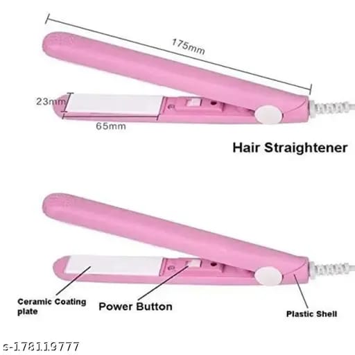 DUO PURPOSE THERMAL SEALER OR MINI HAIR STRAIGHTENER HEAT SEALER  BAG SEALER HEAT SEAL MACHINE, 110V MANUAL HEAT SEALER FOR PLASTIC/POLY/COOKIE BAGS, 8 REPLACEMENT PARTS & TEFLON CLOTH