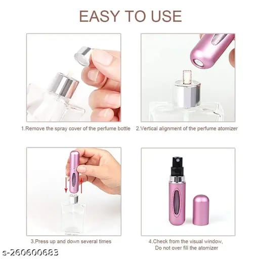 TRAVEL MINI PERFUME REFILLABLE ATOMIZER CONTAINER, PORTABLE PERFUME SPRAY BOTTLE, TRAVEL PERFUME SCENT PUMP CASE FRAGRANCE EMPTY SPRAY BOTTLE FOR TRAVELING AND OUTGOING