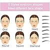 8 DIFFERENT SHAPES EYEBROW SHAPER EYEBROW STENCILS, EYEBROW TEMPLATE, EYEBROW SHAPING KIT,8 STYLES REUSABLE EYEBROW STENCIL WITH HANDLE AND STRAP, WASHABLE REUSABLE EYEBROW POSITIONING TOOL