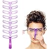 8 DIFFERENT SHAPES EYEBROW SHAPER EYEBROW STENCILS, EYEBROW TEMPLATE, EYEBROW SHAPING KIT,8 STYLES REUSABLE EYEBROW STENCIL WITH HANDLE AND STRAP, WASHABLE REUSABLE EYEBROW POSITIONING TOOL