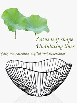 FRUIT MESH BASKET METAL WIRE FRUIT BASKET, BLACK FRUIT BOWL FOR KITCHEN COUNTER, FRUIT HOLDER STAND STORAGE BASKETS FOR COUNTERTOP, HOME DECOR, TABLE CENTREPIECES, VEGETABLE BOWLS FOR FRUITS, VEGGIES,