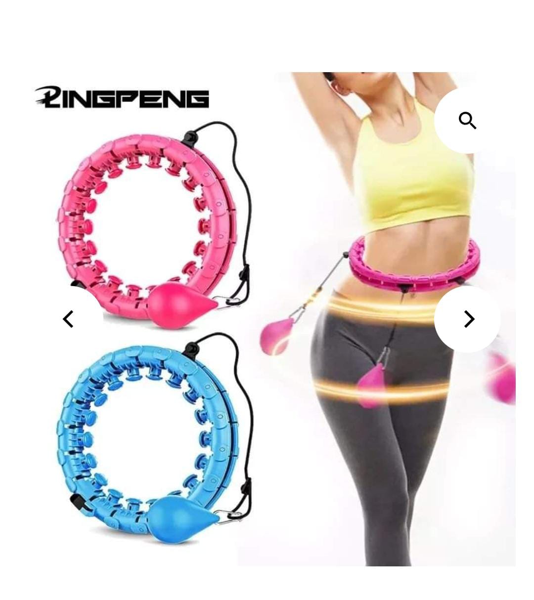 NEW HULLA HOOP FOR ADULTS WEIGHT LOSS, CIRCLE WEIGHTED HULA HOOPS 2 IN 1 ABDOMEN FITNESS HULA HOOPS, 24 DETACHABLE KNOTS HULA HOOPS WITH AUTOMATIC ROTATION WAIST AND ABDOMINAL WORKOUT EQUIPMENT AT HOM