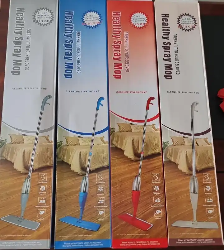 HEALTHY SPRAY MOP SPRAY MOP FOR FLOORS CLEANING: WET DRY HARDWOOD FLOOR MOPS WITH 4 WASHABLE REUSABLE PADS FOR SWIFFER POWERMOP - FLAT MOP WITH SPRAYER FOR TILE WOOD LAMINATE VINYL