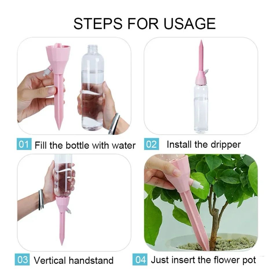 AUTOMATIC WATERING DEVICE PLANTS DRIP IRRIGATION SYSTEM FOR FLOWER PLANTS INDOOR OUTDOOR DRIP DEVICE CREATIVE GARDEN SUPPLIESPLANT SELF WATERING SPIKES,POTTED PLANT DRIP IRRIGATION SLOW AUTOMATIC