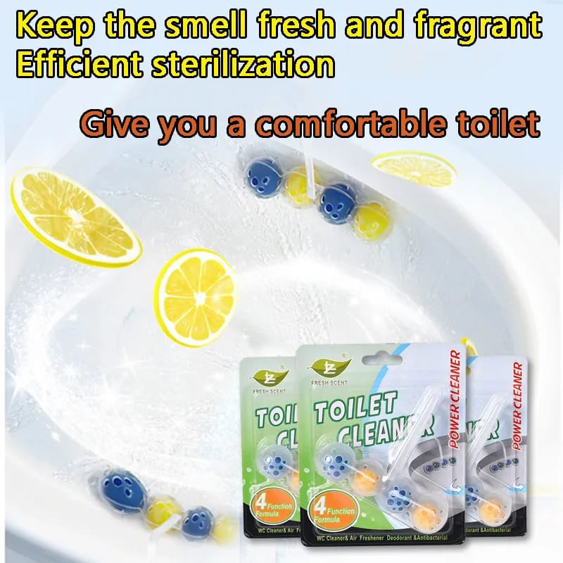 4 IN 1TOILET MAGIC CLEANING BALLS RIM HANGER TOILET BOWL CLEANER, HELPS TO CLEAN THE TOILET BOWL, ALSO AS AIR FRESHENER HAS A GREAT SCENT
