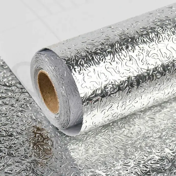 ALUMINIUM FOIL /KITCHEN TABLE TOP LINER KITCHEN BACKSPLASH WALLPAPER PEEL AND STICK ALUMINIUM FOIL CONTACT PAPER SELF ADHESIVE OIL-PROOF HEAT RESISTANT WALL STICKER FOR COUNTERTOP DRAWER LINER SHELF