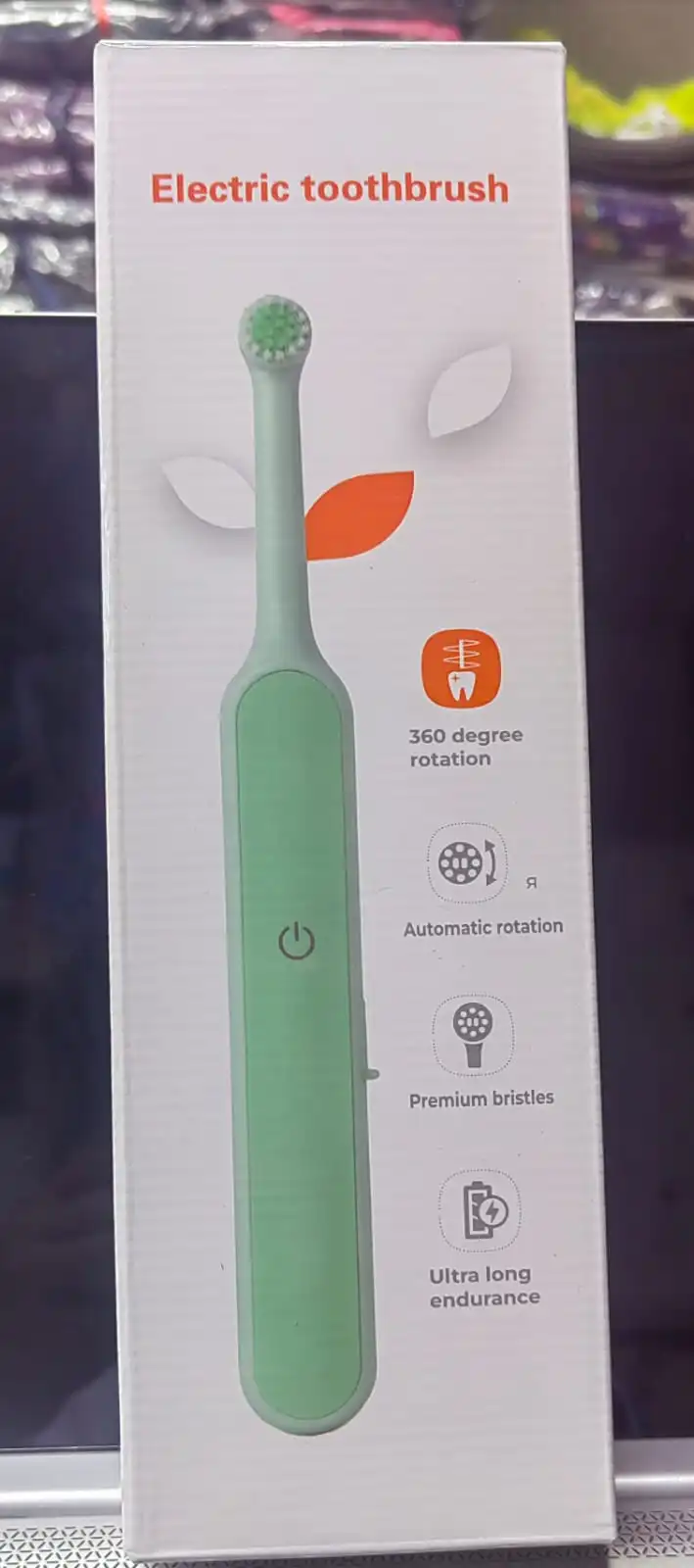 ELECTRIC TOOTHBRUSH RECHARGEABLE ELECTRIC TOOTHBRUSH, WITH PRESSURE SENSOR, 2 INTENSITY SETTINGS, SMARTIMER AND QUADPACER, GOOD BATTERY LIFE
