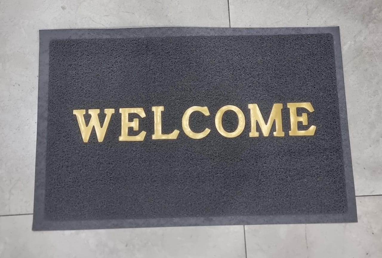 WELCOME DOOR STEP ROUGH RAG CARPET WELCOME FRONT DOOR MAT, HEAVY DUTY EASY CLEAN DOORMAT INDOOR OUTDOOR, WATERPROOF QUICK DRY FLOOR MAT FOR HOME, GARAGE, HIGN TRAFFIC AREAS, NON SLIP