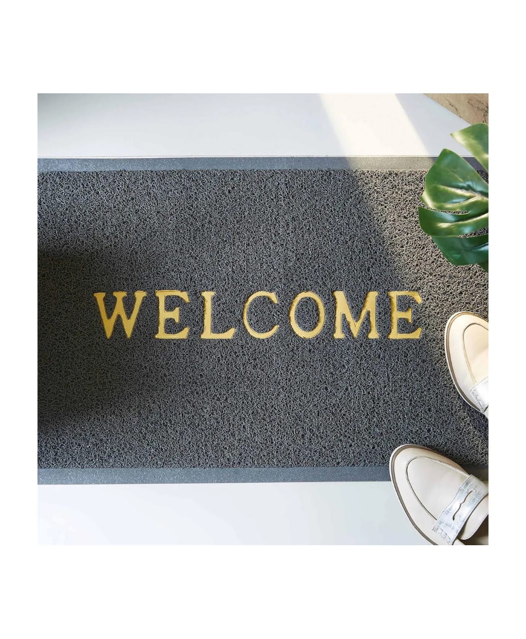 WELCOME DOOR STEP ROUGH RAG CARPET WELCOME FRONT DOOR MAT, HEAVY DUTY EASY CLEAN DOORMAT INDOOR OUTDOOR, WATERPROOF QUICK DRY FLOOR MAT FOR HOME, GARAGE, HIGN TRAFFIC AREAS, NON SLIP