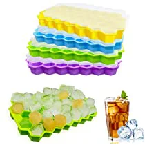 37 GRID SILICON ICE CUBE MAKER ICE CUBE TRAYS FOR FREEZER WITH LID-37 GRID SILICONE ICE CUBE TRAY WITH LID FOR SMALL ICE CUBE MOLDS,EASY-RELEASE REUSABLE ICE CUBE IN ICE BUCKET FOR ICED COFFEE CUP