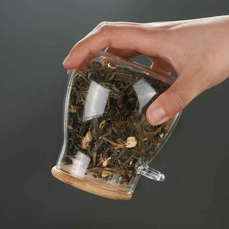 STORAGE CANISTER WITH WOODEN SPOONGLASS STORAGE JARS WITH BAMBOO LIDS AND SPOON -AIRTIGHT STORAGE CONTAINERS GLASS JAR,WIDE MOUTH,LEAK-PROOF,COMES SUITABLE FOR COFFEE BEANS, TEA LEAVES,GRAINS, DRIED F