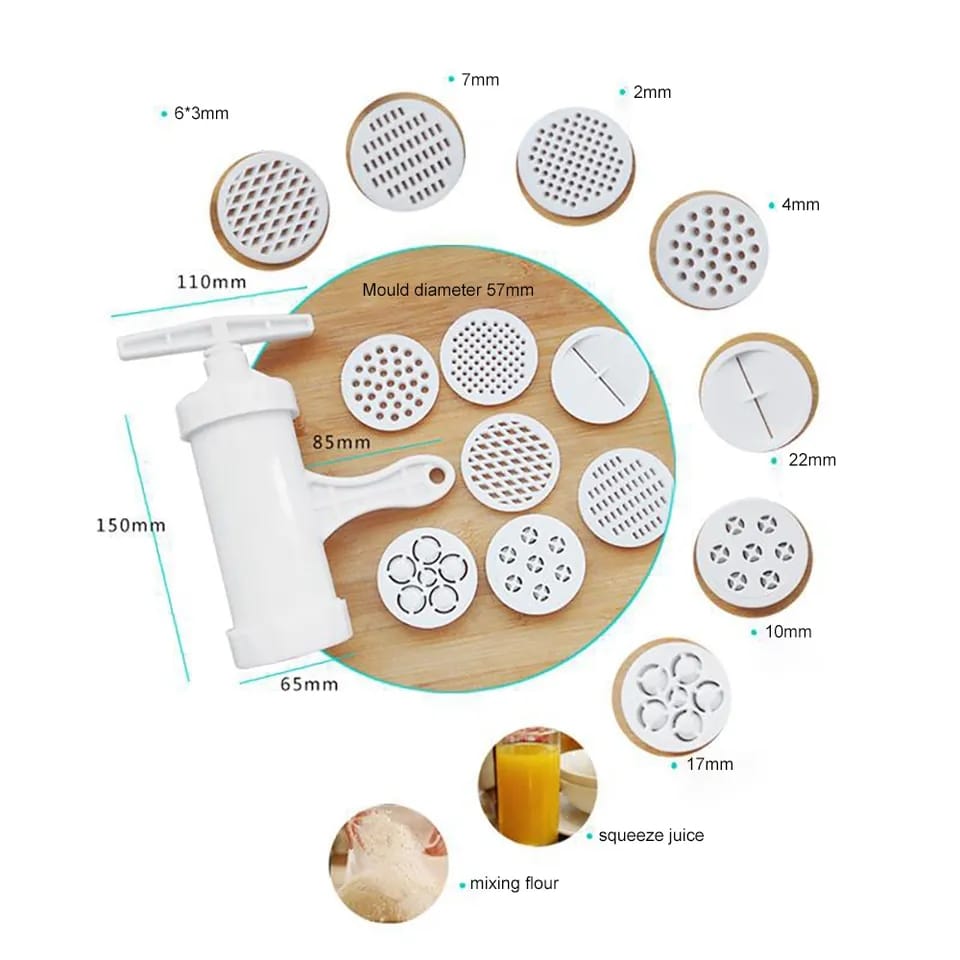 MANUAL PLASTIC NOODLE MAKER PRESS PASTA MACHINE  PASTA MACHINE NOODLE MACHINE KITCHEN NOODLE MAKER NOODLE MAKER FOR HOME NOODLE PRESS WHITE HOUSEHOLD