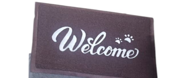 WELCOME DOOR STEP ROUGH RAG CARPET WELCOME FRONT DOOR MAT, HEAVY DUTY EASY CLEAN DOORMAT INDOOR OUTDOOR, WATERPROOF QUICK DRY FLOOR MAT FOR HOME, GARAGE, HIGN TRAFFIC AREAS, NON SLIP