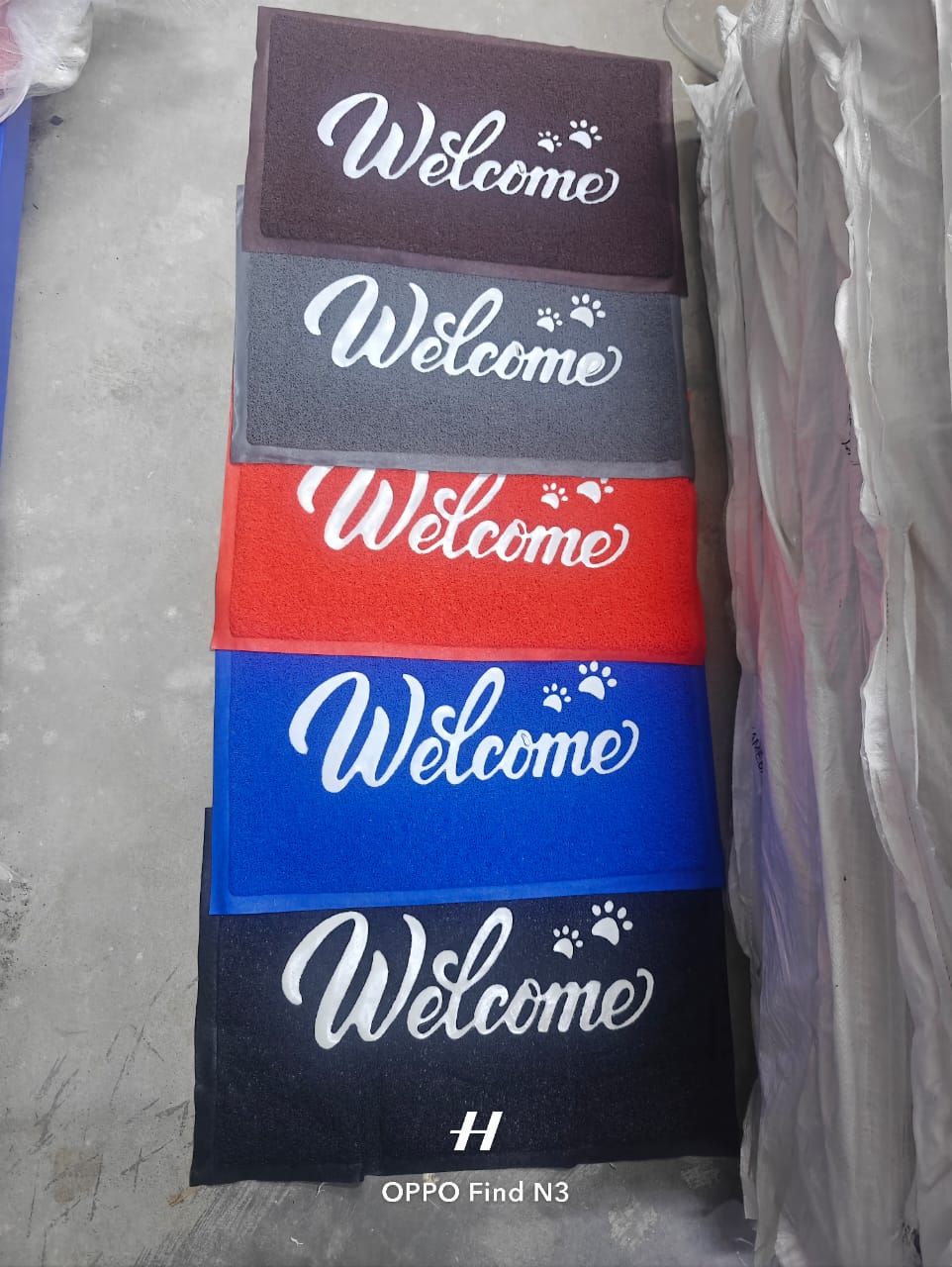 WELCOME DOOR STEP ROUGH RAG CARPET WELCOME FRONT DOOR MAT, HEAVY DUTY EASY CLEAN DOORMAT INDOOR OUTDOOR, WATERPROOF QUICK DRY FLOOR MAT FOR HOME, GARAGE, HIGN TRAFFIC AREAS, NON SLIP