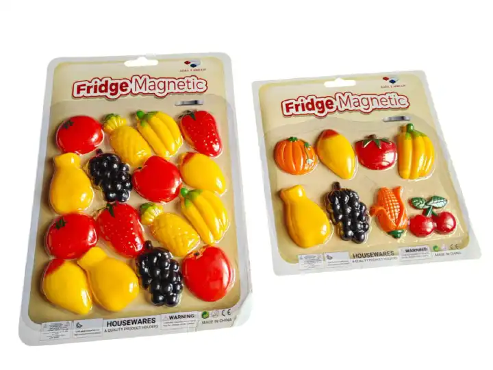 FRUIT FRIDGE MAGNETS VEGETABLE REFRIGERATOR MAGNETS FRUIT WHITEBOARD MAGNETIC STICKERS FOR HOME DECORATION 8/16 PIECES (FRUIT AND VEGETABLE)