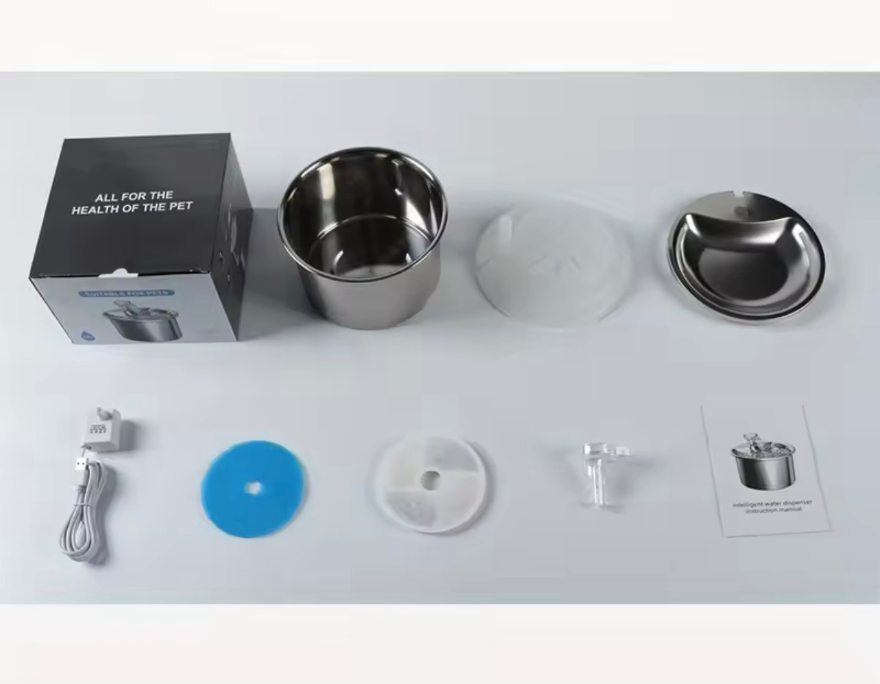 Electric Stainless Steel Pet Water Fountain/dispenser in Kenya. With Silent Water Pump, Faucet and Filters. Stainless Steel + PC + PP