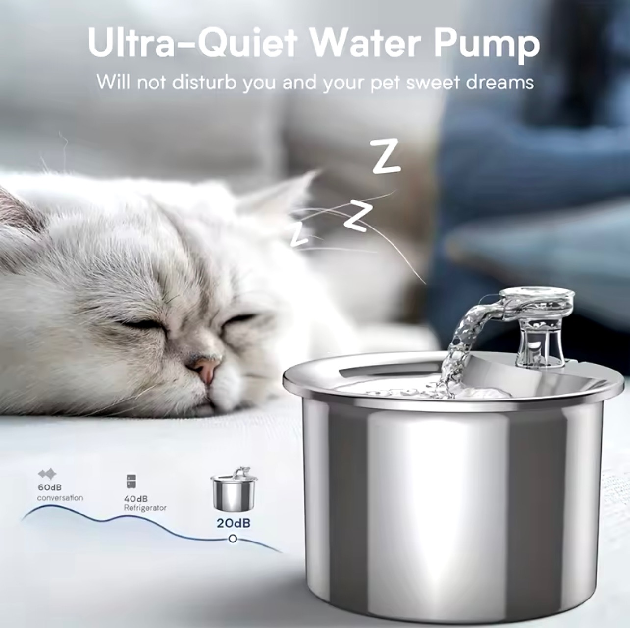 Electric Stainless Steel Pet Water Fountain/dispenser in Kenya. With Silent Water Pump, Faucet and Filters. Stainless Steel + PC + PP