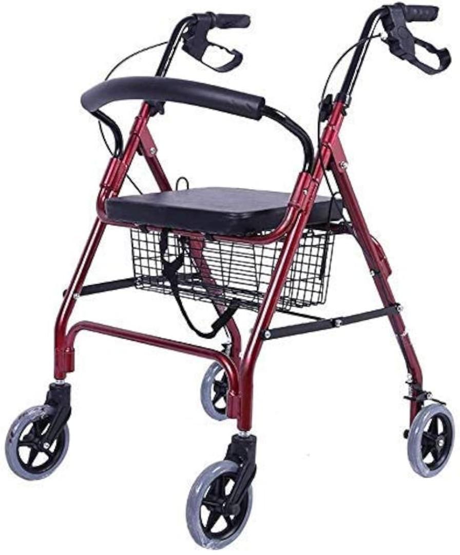 ROLLATOR, adjustable height and hand brake( Maroon)