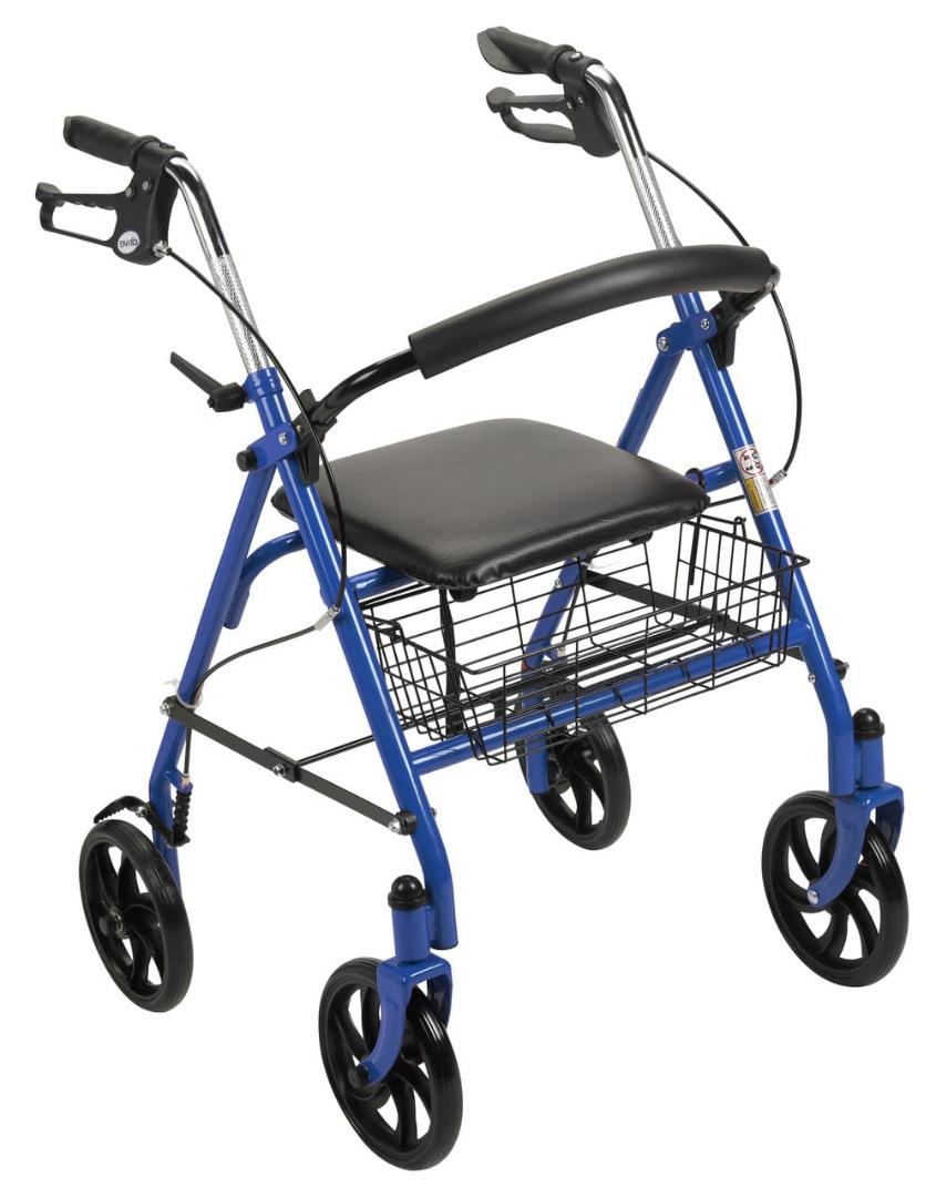 ROLLATOR, Adjustable height and with hand brake.
