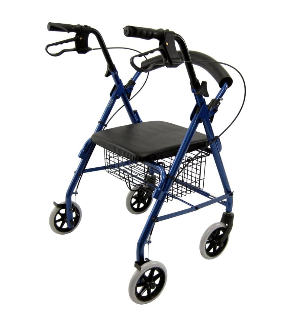 ROLLATOR, Adjustable height and with hand brake.