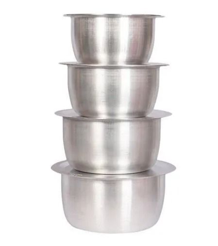 Generic 4Pcs Set Of Stainless Aluminum Sufuria Size 1 2 3 4 - No Lids