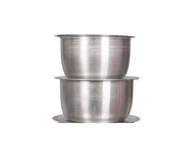 2-Piece Set of Stainless Steel Aluminum Sufurias Without Lids
