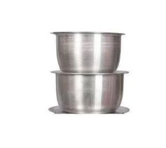 2-Piece Set of Stainless Steel Aluminum Sufurias Without Lids
