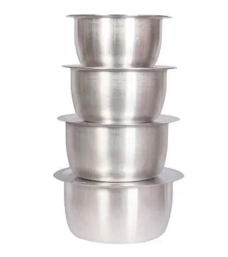 Generic 4Pcs Set Of Stainless Aluminum light Sufuria Size 1 2 3 4 - No Lids