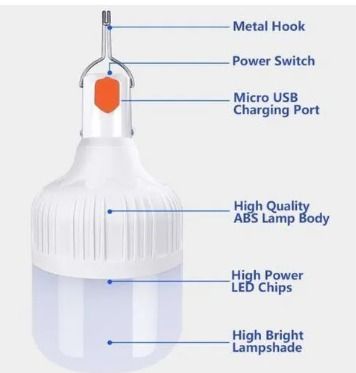 Dp Light LED 40 W Rechargeable Lamp Bulb With USB