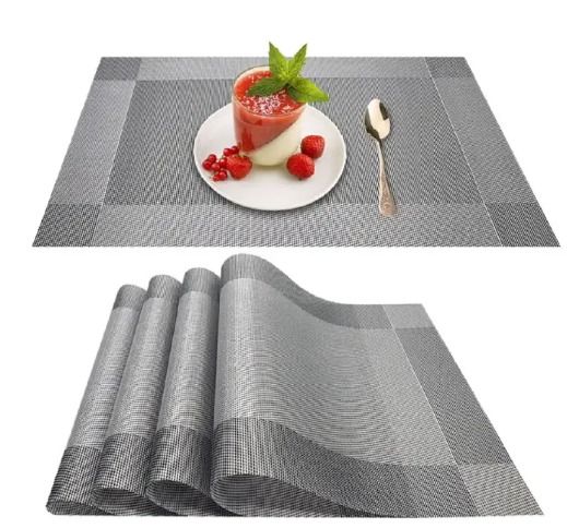 SXCHEN 6 pcs Table Mat PVC Western Table Mat Plastic Woven Heat Insulation Table Mat Manufacturer Sells to Nordic Table Mat Kitchen & Dining Room Appliances Long Tableware Etc Cups Holiday Gift Home