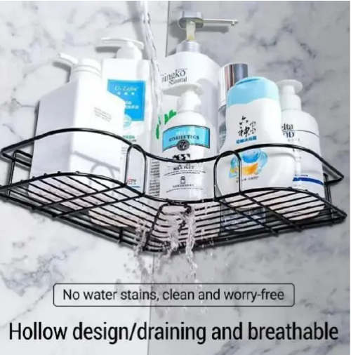 PAFEL Bathroom Shelf Shower Shelves Shampoo Storage Rack Kitchen Storage Holder Punch-Free Wall Mounted Organizer Bathroom Accessories
