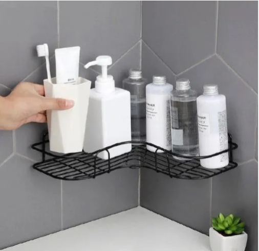 PAFEL Bathroom Shelf Shower Shelves Shampoo Storage Rack Kitchen Storage Holder Punch-Free Wall Mounted Organizer Bathroom Accessories